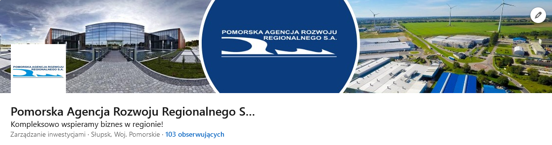 Baner twitterowy Pomorskiej Agencji Rozwoju Regionalnego S.A.